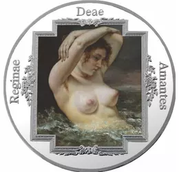 Elogiu femeii - Gustave Courbet - Femeia în valuri, medalie placată cu argint
