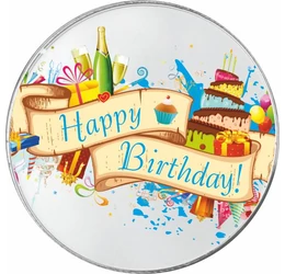 „La mulţi ani”, felicitare personalizată, medalie ocazie, ambalată exclusiv