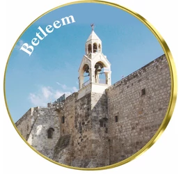 Betleem, locul unde s-a născut Iisus, medalie colorată