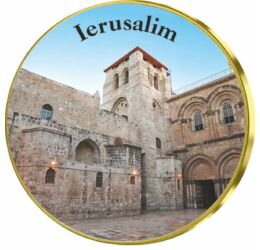 Ierusalim, locul crucificării lui Hristos, medalie colorată