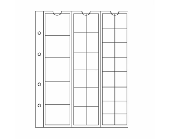 Filă de album cu diam. de 34,25 şi 17mm