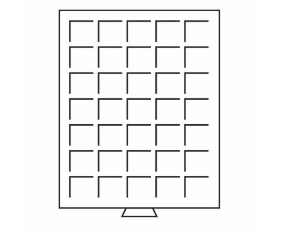 Tavă pt. păstrarea mon., 35 x 35x35 mm, locaşuri pătrate 