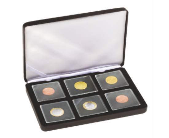Cutii NOBILE pentru monede în capsule pătrate (6 x Quadrum)