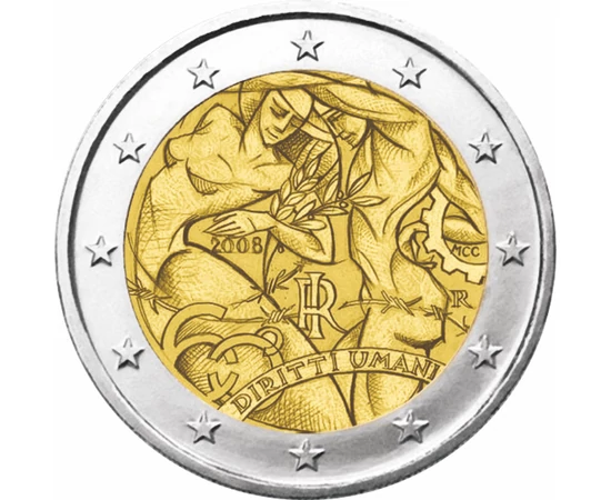 Drepturile Omului, 2 euro, Italia, 2008