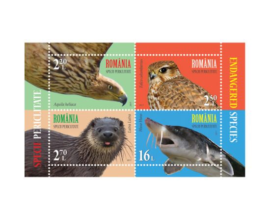 Specii Periclitate, bloc de 4 timbre România