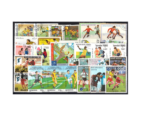 Fotbal -colecţie timbre,50 timbre în set piese de colecţie