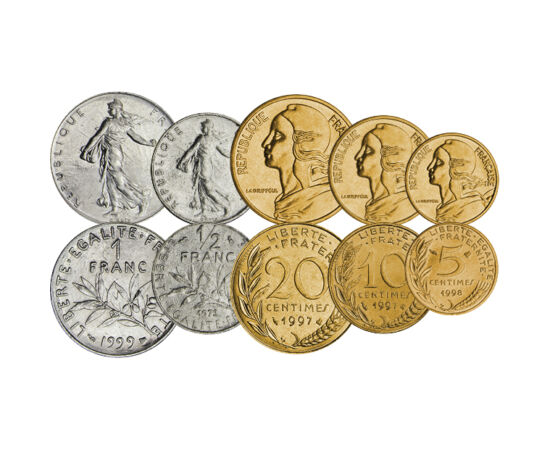 5,10,50 cen.,1/2-10 fr.,1960-2001 Franţa