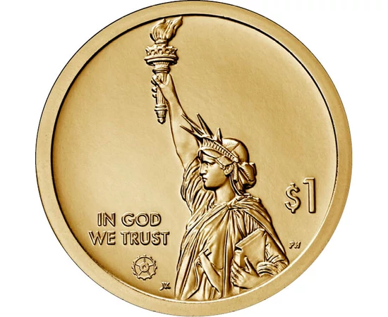  1 dolar  SUA  2020 - Scala variabilă Gerber este un instrument des utilizat de către ingineri şi arhitecţi încă din anii 1950. Moneda statului Connecticut – parte a colecţiei „Inovatori americani” – îl prezintă pe Joseph Gerber cu invenţia lui revol