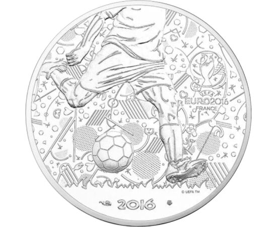  10 euro, Fotbal Euro, Ag 333, 2016 Franţa