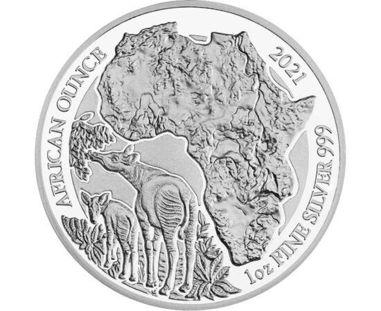 50 franci, Okapi, Ag, 2021 Ruanda