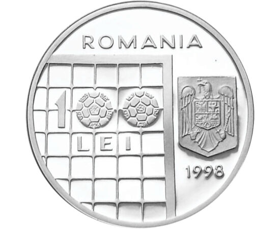 100 lei, CM Fotbal, Franţa, Ag, 1998 România