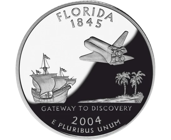 Urme de om pe Lună , 25 cenţi, SUA, 2004