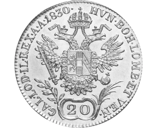  20 creiţari Francisc I 1802-1830 Imperiul Habsburgic
