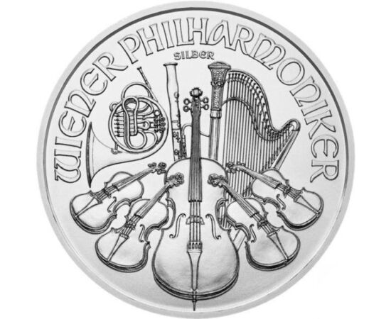 1,5 euro, Filarmonicii din Viena, instrumente, argint de 999/1000, 31,1 g, Austria, 2022