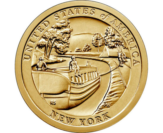 1 dolar, Canalul Erie din New York, cupru, nichel, 8,1 g, SUA, 2021