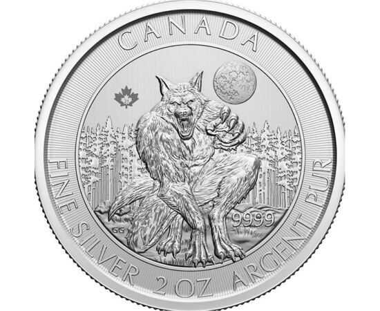 10 dolari, Vârcolacul, greutate, argint de 999,9/1000, 62,2 g, Canada, 2021