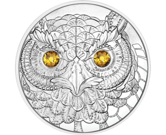 20 euro, Ochiul bufniței din cristal Swarovski, argint de 925/1000, 20,74 g, Austria, 2021