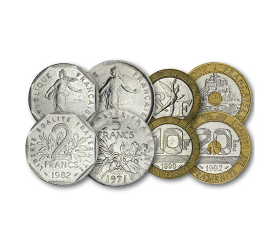 5, 10, 20 centime, 1/2, 1, 2, 5, 10, 20 franci, ,  , 0, Franţa, 1960-2001