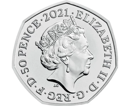 50 pence Elisabeta a II-a  cupru nichel 8 g Marea Britanie 2021