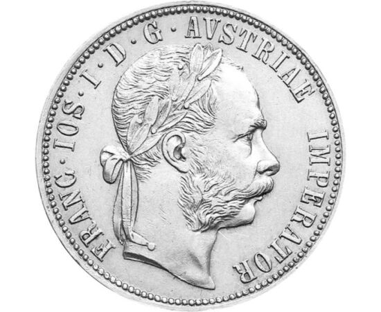  1 florin,Francisc J,în etate1872-92, Monarhia Austro-Ungară