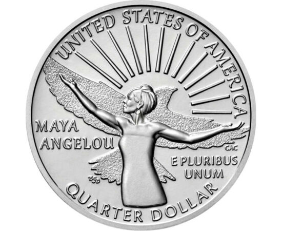 25 cenţi, Maya Angelau, , cupru, nichel, 5,67 g, SUA, 2022