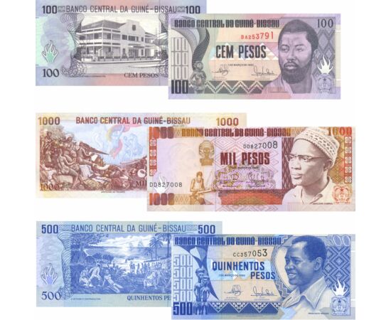 50, 100, 500, 1000 peso, ,  , 0, Guinea-Bissau, 1990-1993