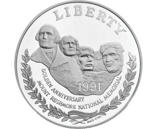  1 dolar, Muntele Rushmore,Ag,1991, SUA
