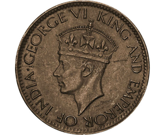 1 cent, George al VI-lea, bronz, 2,38 g, Ceylon, 1942-1945