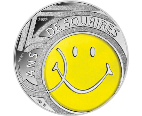 10 franci, Smiley, , argint de 333/1000, 17 g, Franţa, 2022