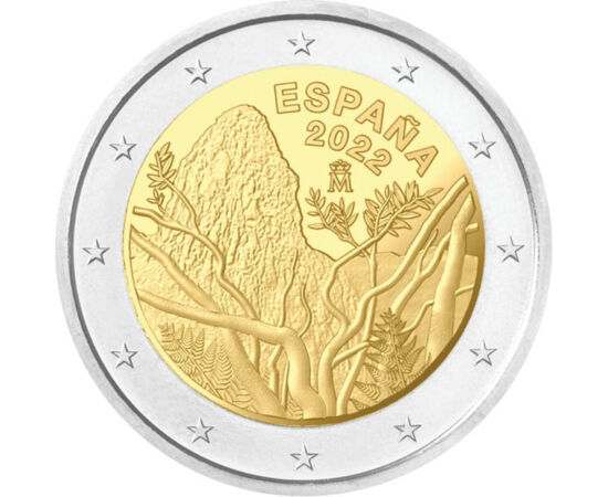 2 euro, Parcul naţional Garajonay, , cupru, nichel, 8,5 g, Spania, 2022