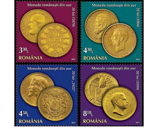 3,30, 4,30, 4,50, 8,10 lei, , offset, Set de 4 timbre, Románia, 2013