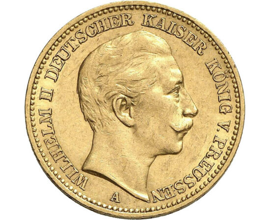  20 mărci,aur,Wilhelm II.,1888-1913, Imperiul German