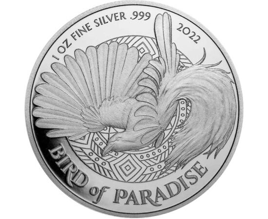 1 kina, Pasărea paradisului, , argint de 999/1000, 31,1 g, Papua Noua Guinee, 2022