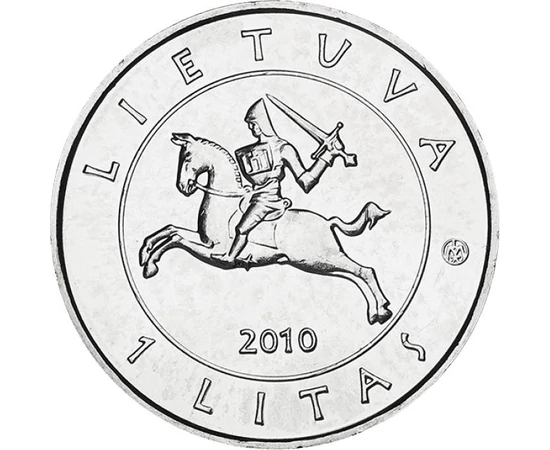 1 litas Cavaler   cupru nichel 625 g Lituania 2010