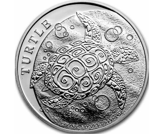 10 dolari, Ilustraţie de broască ţestoasă, argint de 999/1000, 155,52 g, Niue, 2022