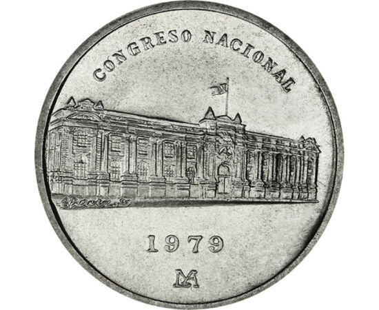1000 sol, Clădirea Congresului Naţional, , argint de 500/1000, 15,55 g, Peru, 1979