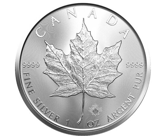 5 dolari, Frunză de arţar, greutate, argint de 999,9/1000, 31,1 g, Canada, 2002-2021
