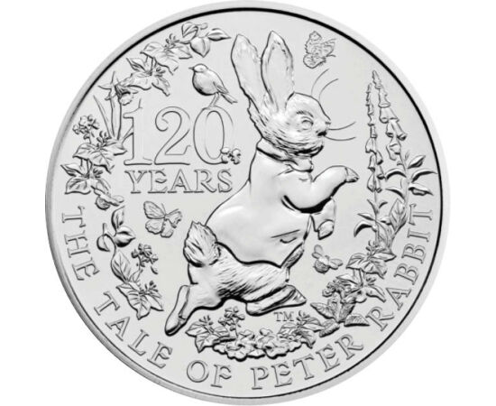 5 lire, Peter Iepuraşul, cupru, nichel, 28,28 g, Marea Britanie, 2022