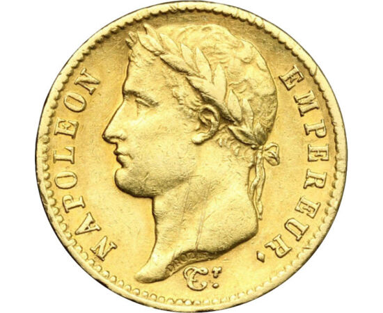  20 franci,Napoleon I,1807-1815,aur, Franţa