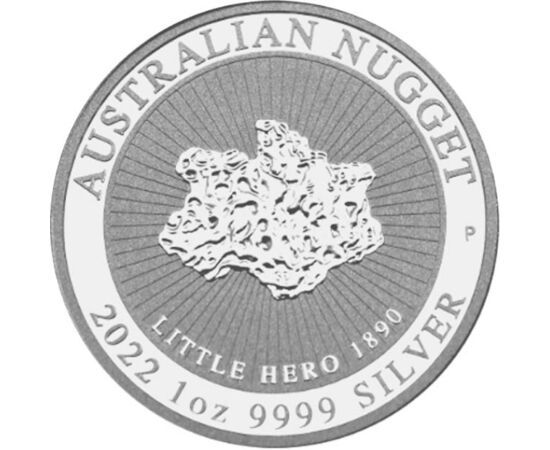 1 dolar, Pepita de aur Little Hero, ,greutate, argint de 999,9/1000, 31,1 g, Australia, 2022