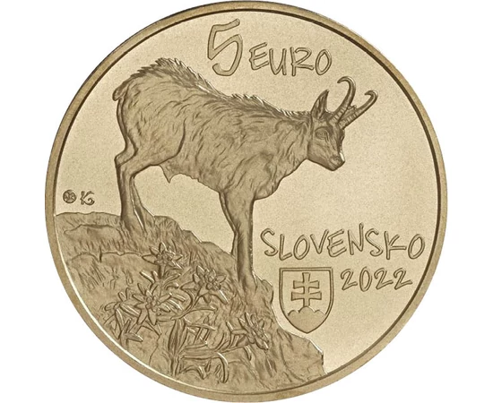5 euro Capră stemă   cupru nichel 191 g Slovacia 2022