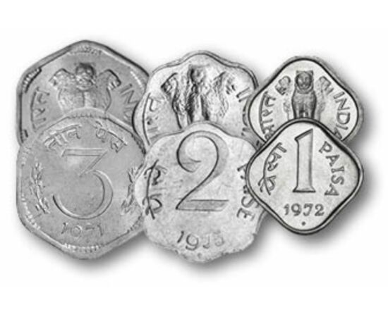 1, 2, 3, 5, 10, 20 paise, ,  , 0, India, 1965-1997