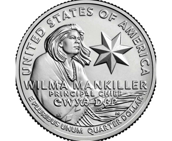 25 cenţi, Wilma Mankiller, , cupru, nichel, 5,67 g, SUA, 2022