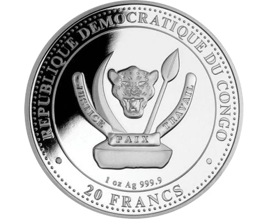 20 franci Stema ţara  fineţe argint de 9999/1000 311 g Congo 2022