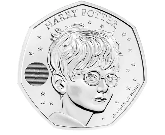 50 pence, Harry Potter, inscripţii, cupru, nichel, 8 g, Marea Britanie, 2022