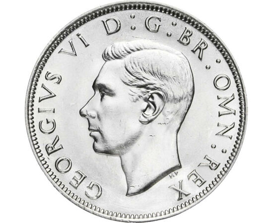  0,5 crown, George VI, Ag, 1937-1946, Marea Britanie
