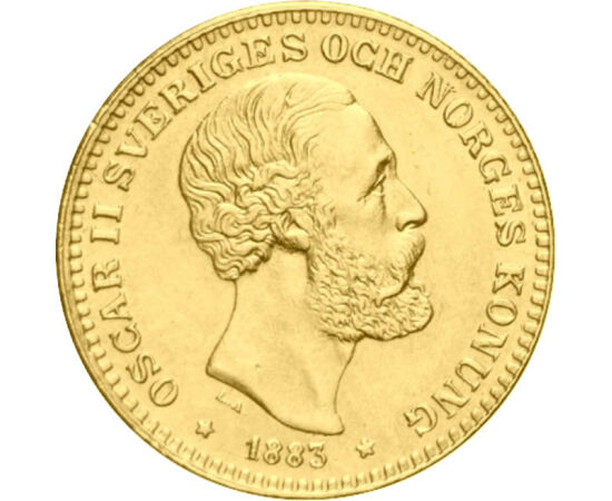  10 coroane, Oscar II, Au, 1873-1901, Suedia