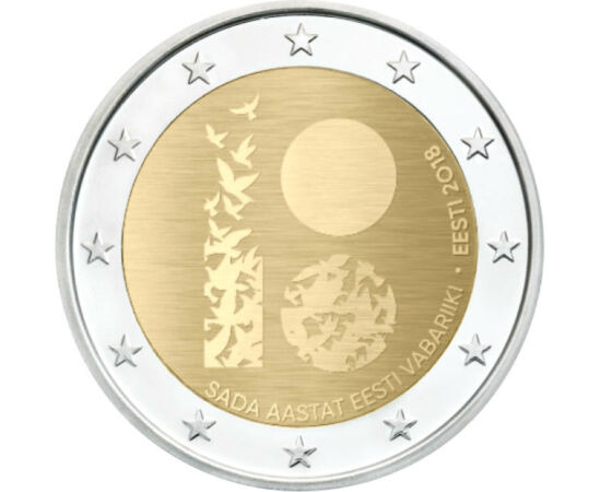  2 euro,Logo-ul jubileului, 2018, Estonia