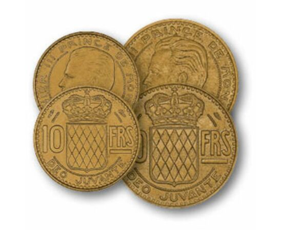 10, 20, 50, 100 franci, ,  , 0, Monaco, 1950-1956