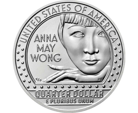 25 cenţi, Anna May Wong, , cupru, nichel, 5,67 g, SUA, 2022
